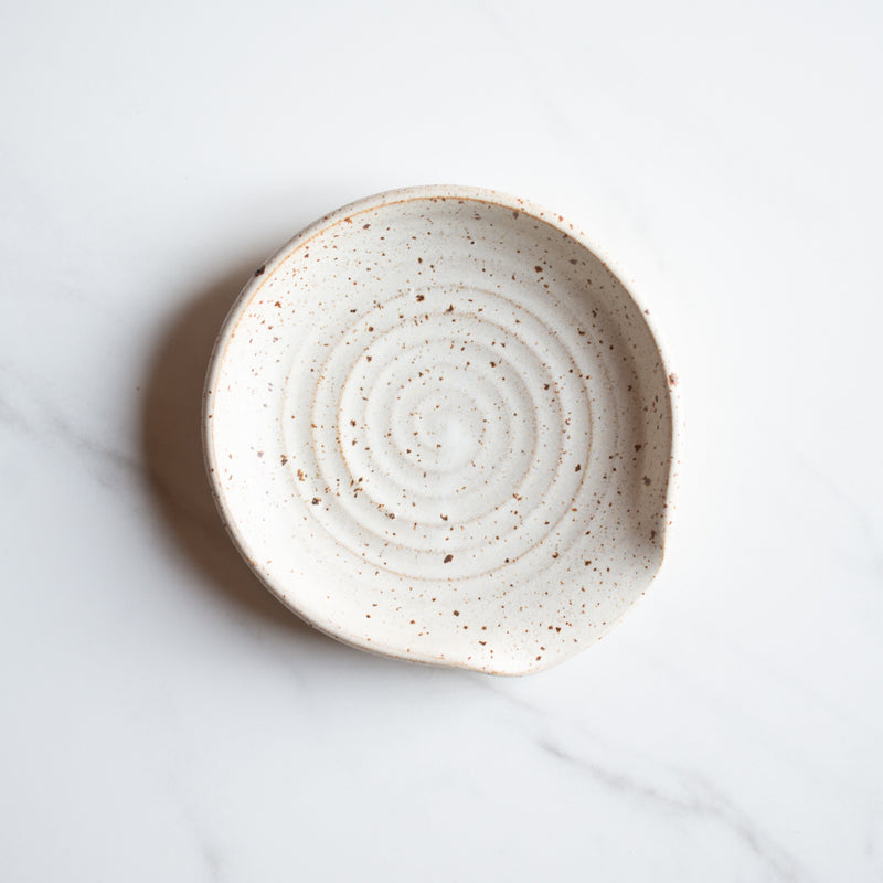 Anna Campbell | New Zealand Ceramics | Spoon Rest | Mottled White