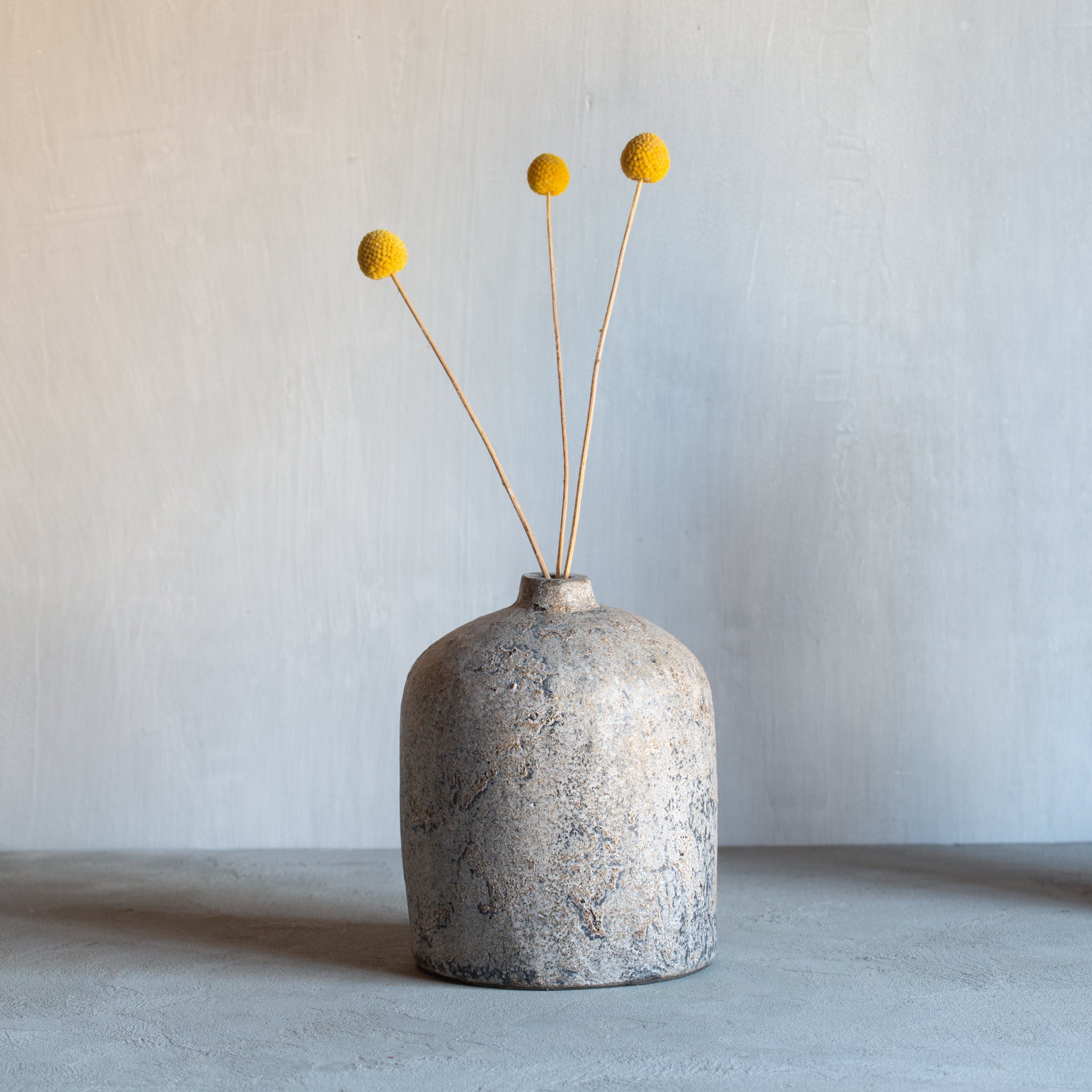 Terracotta Bottle Vase | Grey Finish