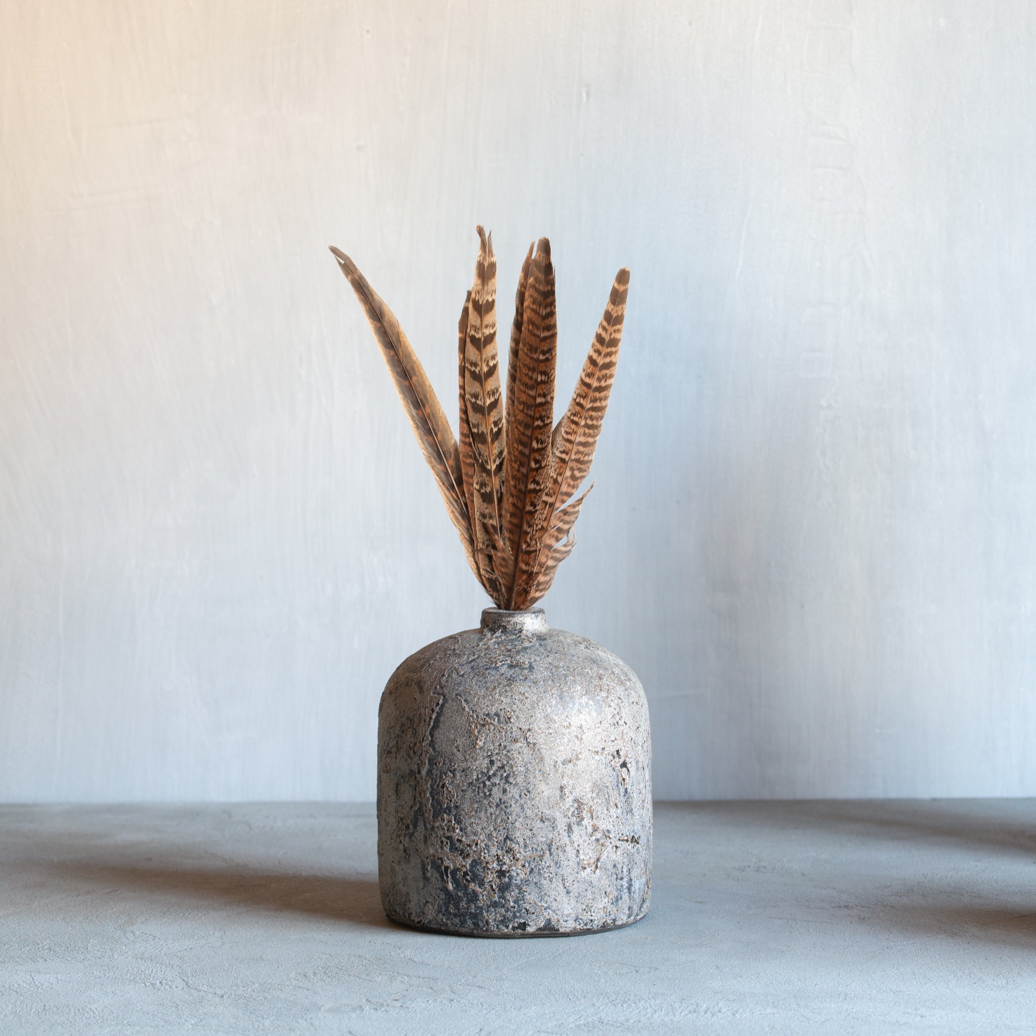 Terracotta Bottle Vase | Grey Finish