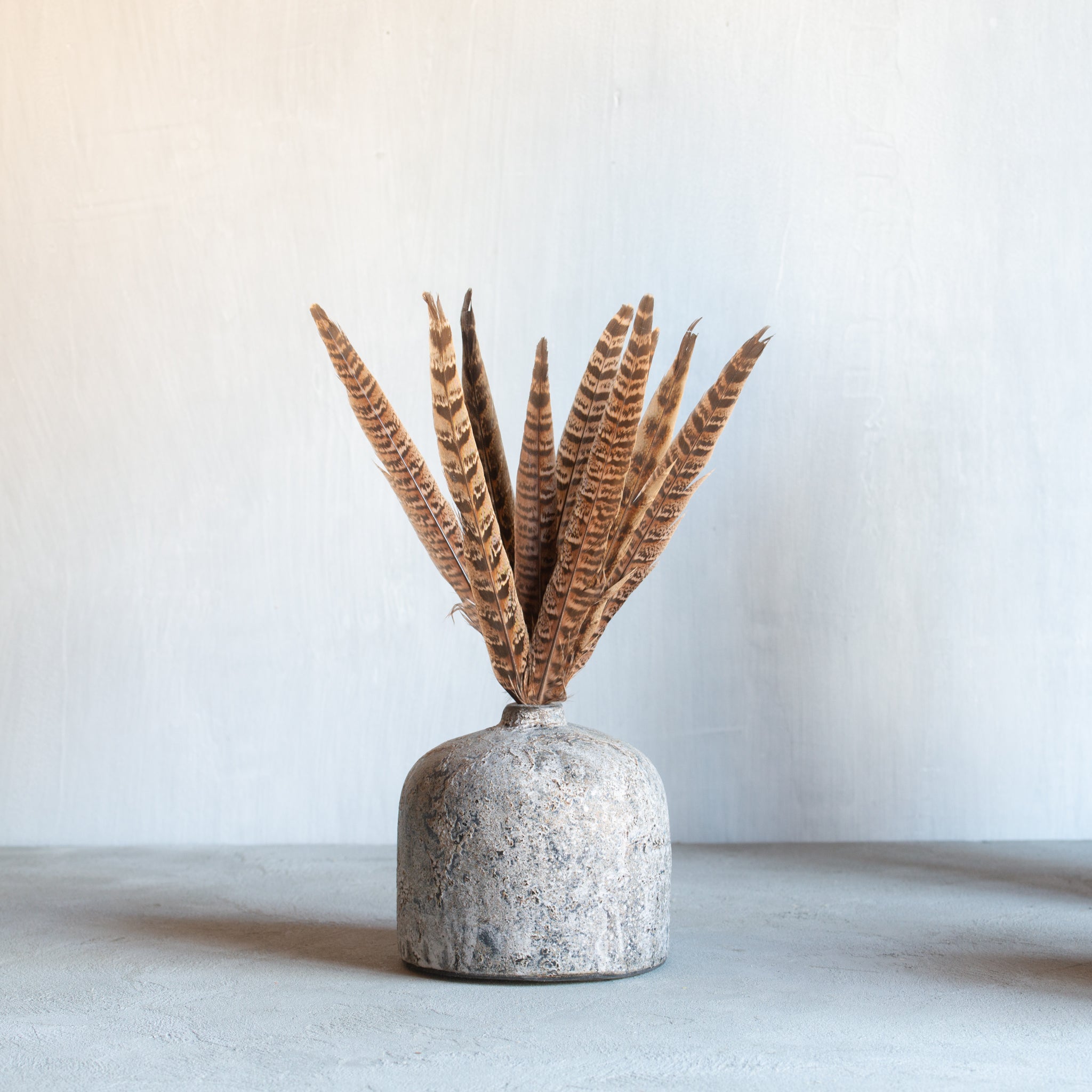 Terracotta Bottle Vase | Grey Finish