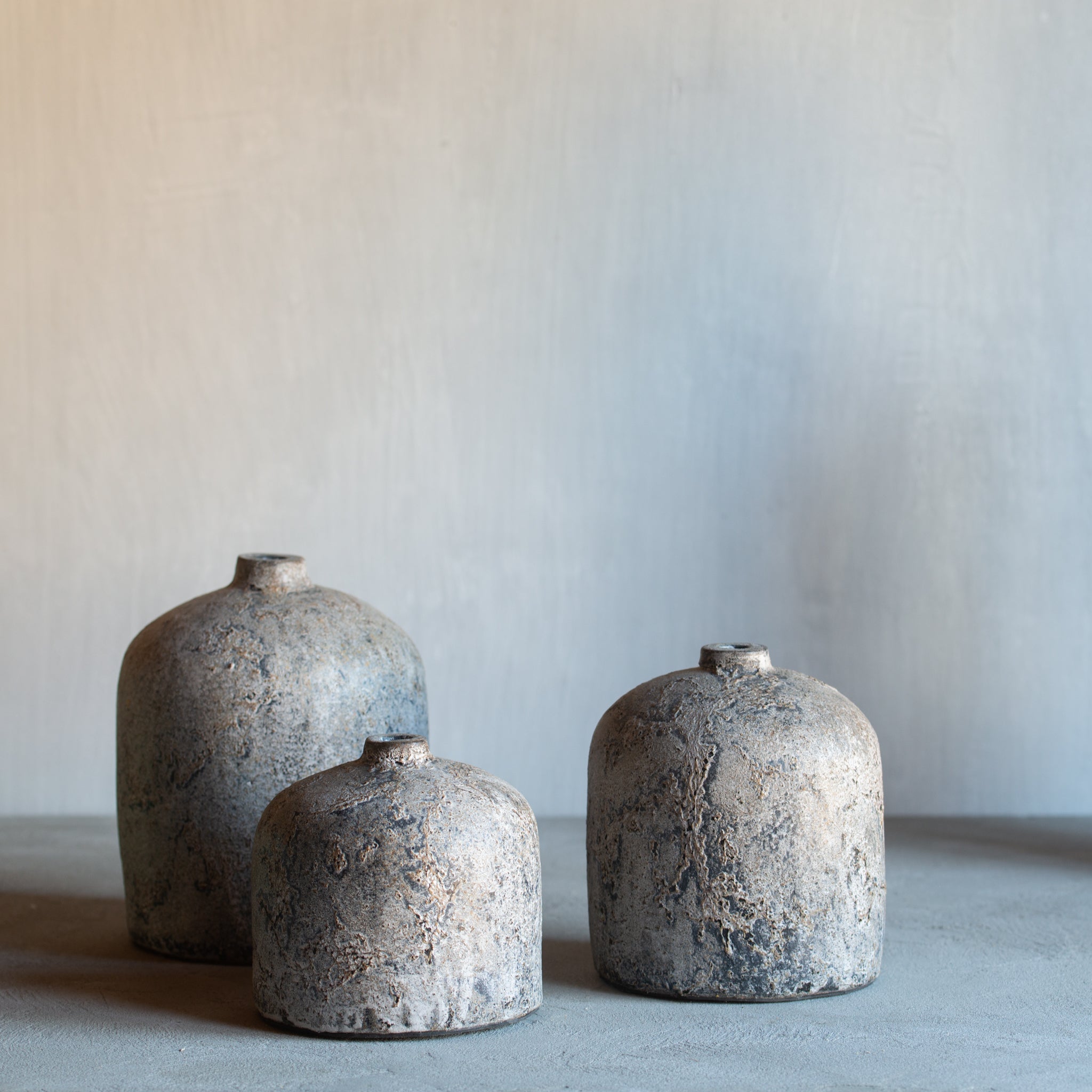 Terracotta Bottle Vase | Grey Finish
