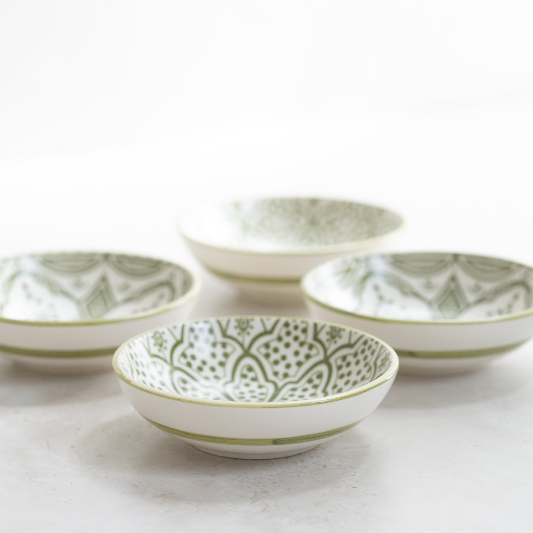 Ava | Set/4 Ceramic Dishes | Olive