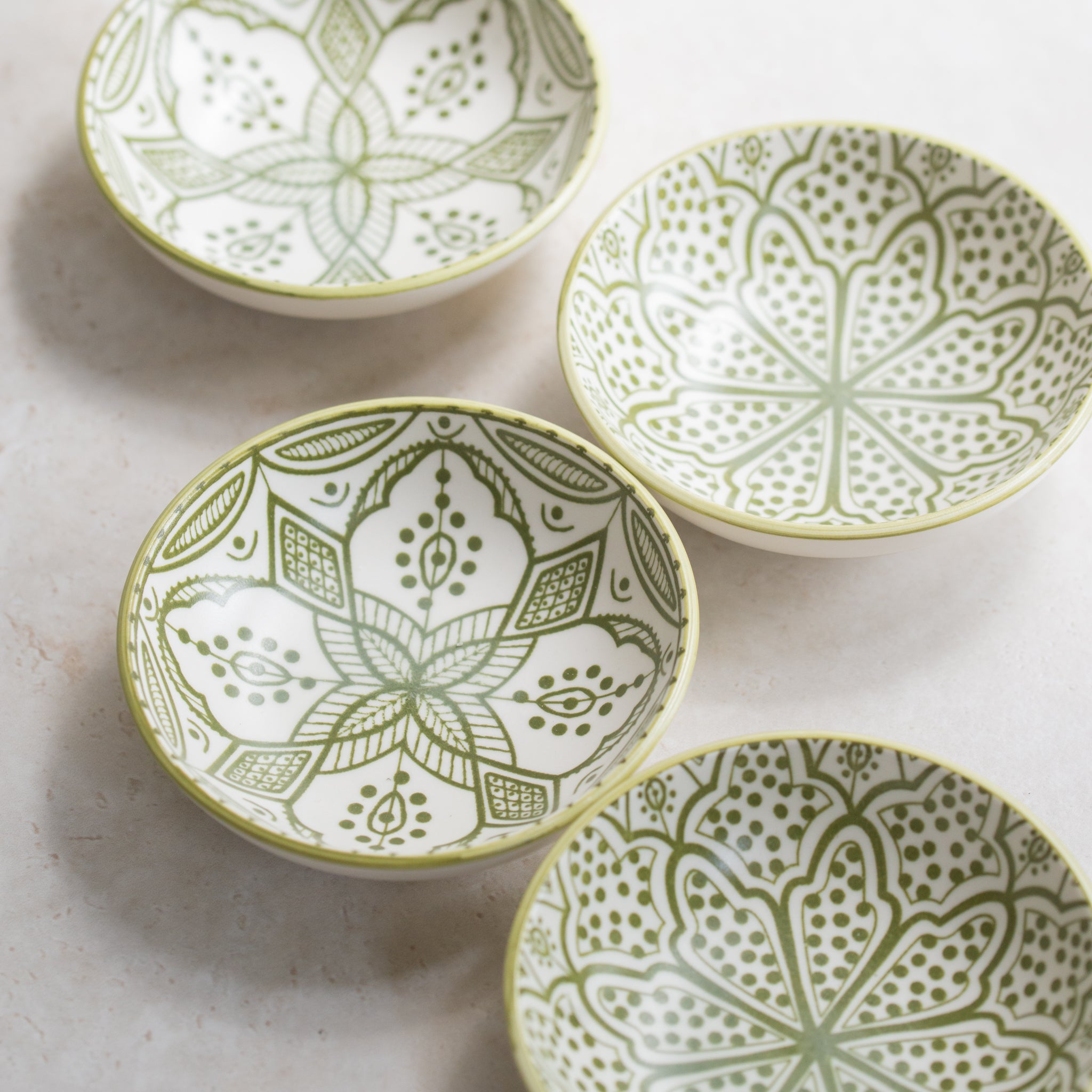 Ava | Set/4 Ceramic Dishes | Olive
