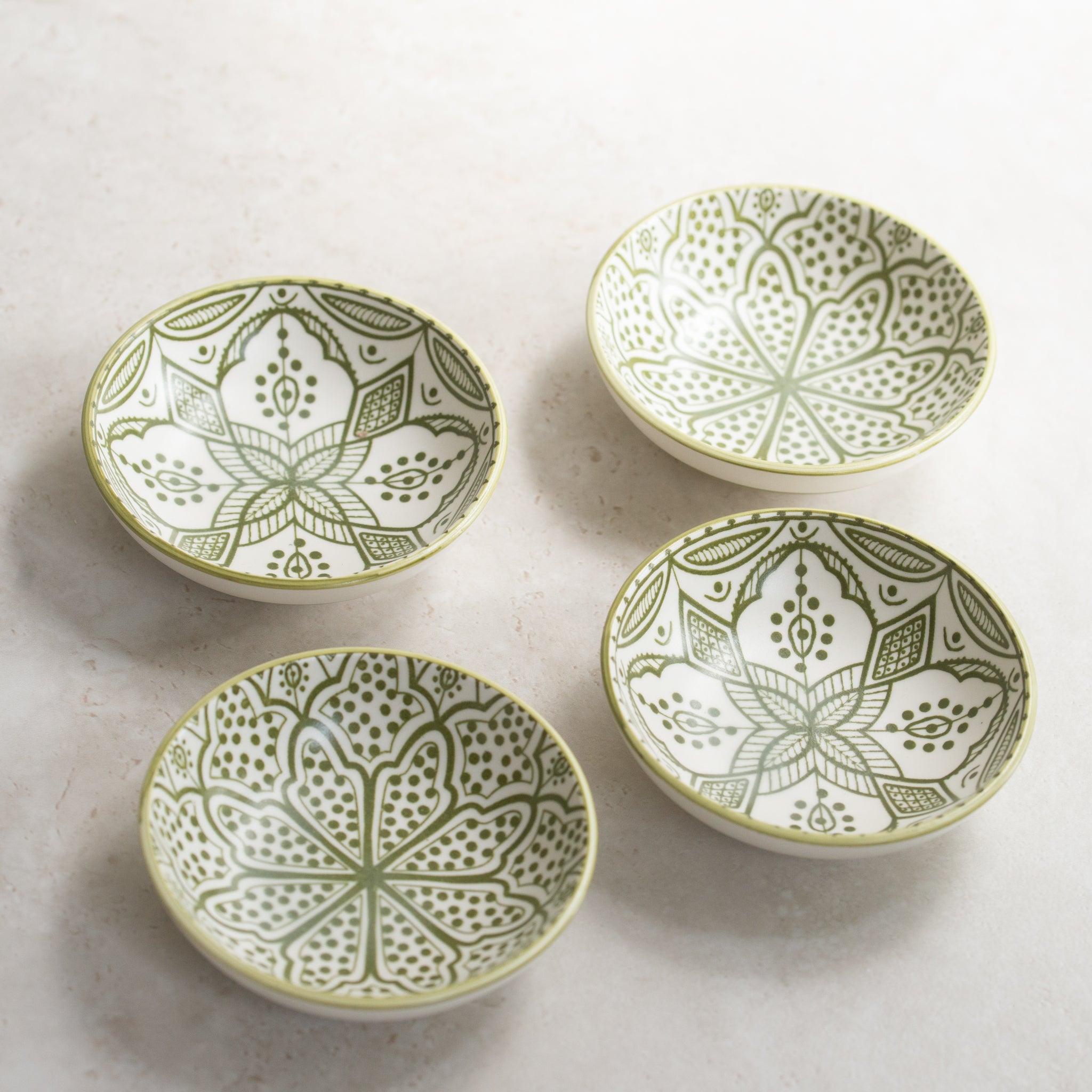 Ava | Set/4 Ceramic Dishes | Olive
