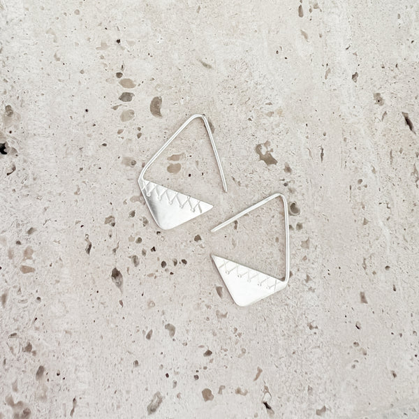 vS Earrings | Simple Tri XXXX | Solid Sterling Silver