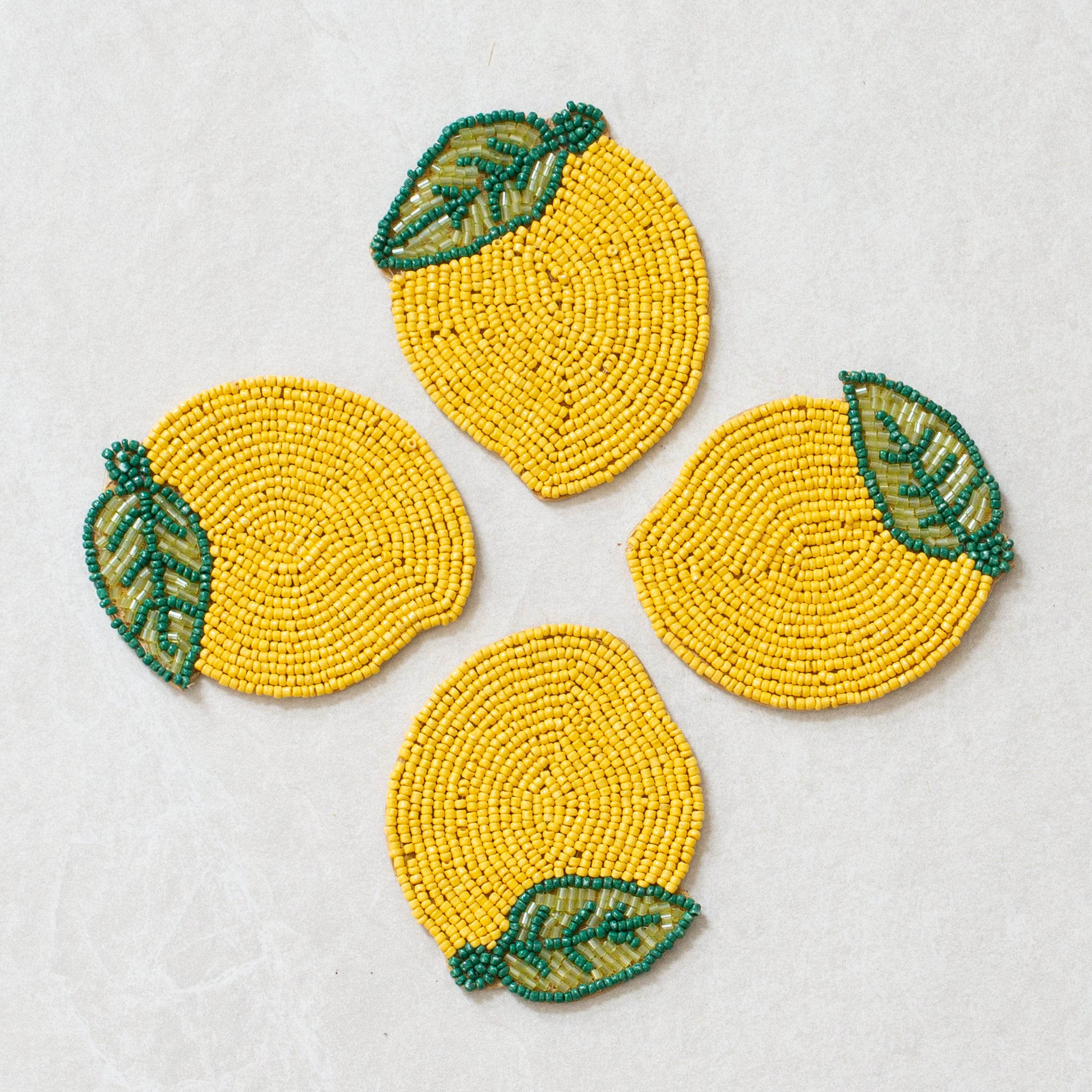 Beaded Coaster | Set of 4 | Lemon