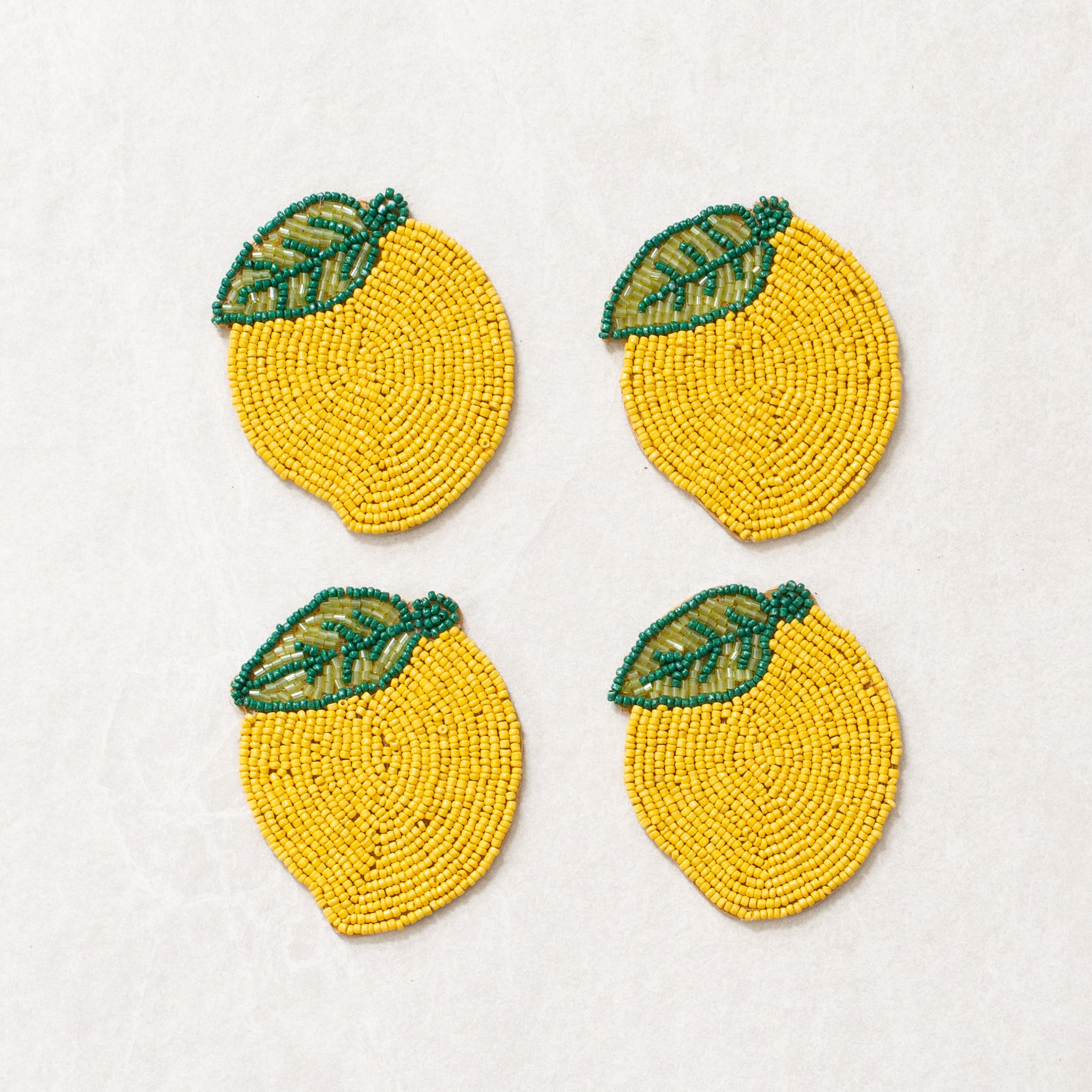 Beaded Coaster | Set of 4 | Lemon