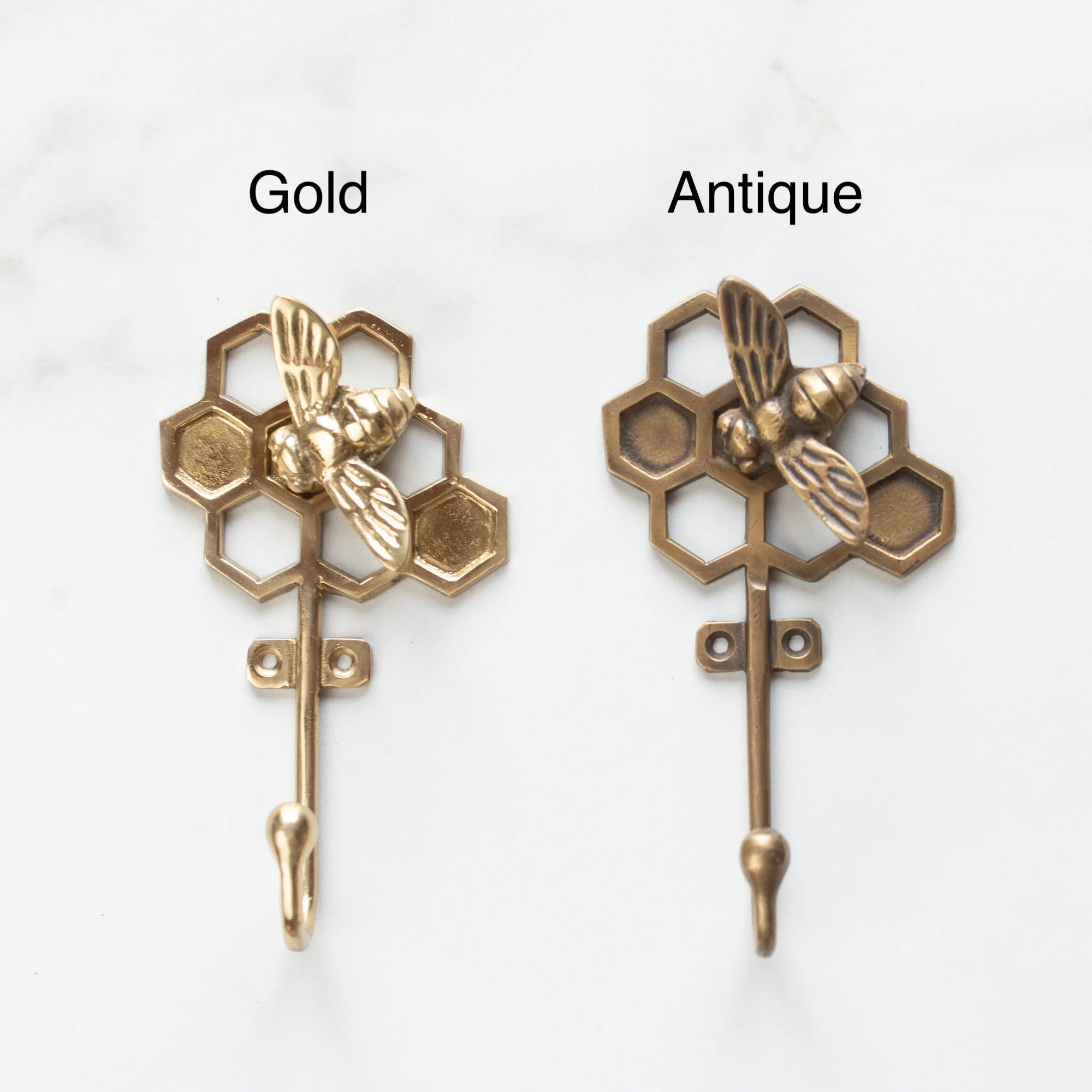 Brass Bee Hook | Gold Finish