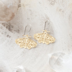 Sterling Silver + Brass Earring | Moth