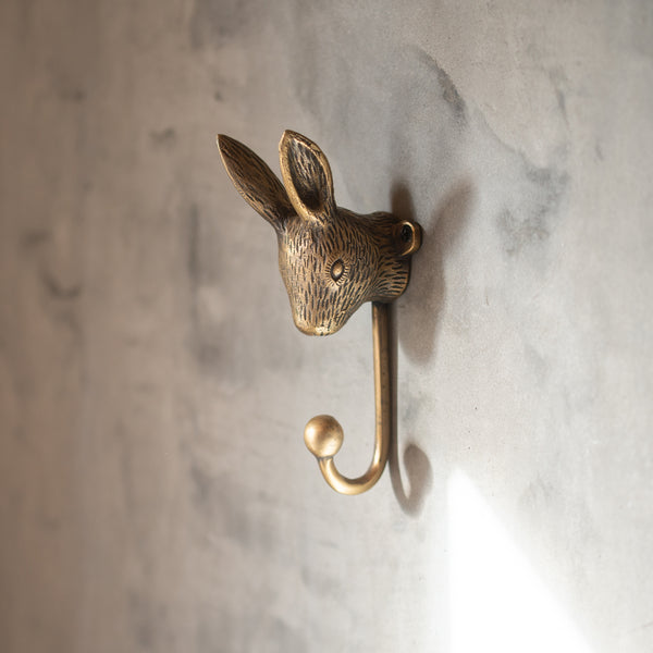 Brass Rabbit Hook | Antique Finish