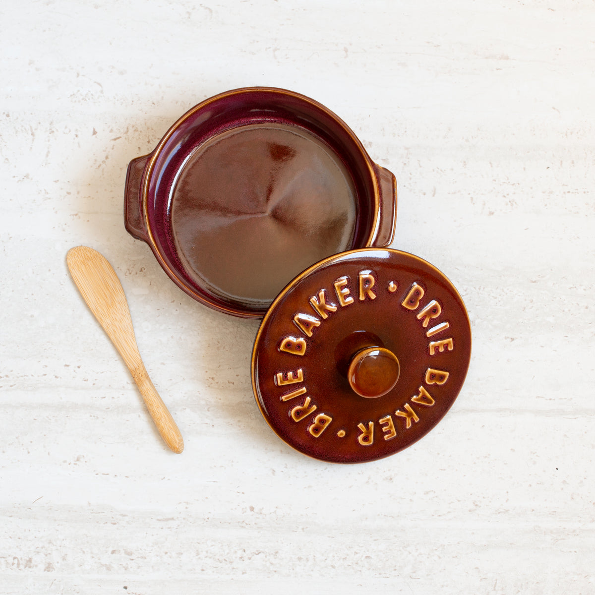 Ceramic Brie Baker | Burgundy