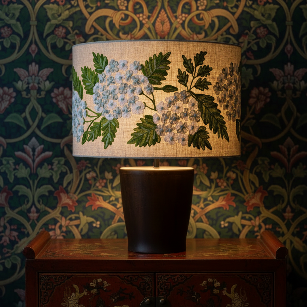 Broderi | Linen Table Lamp | Hydrangea Lisse