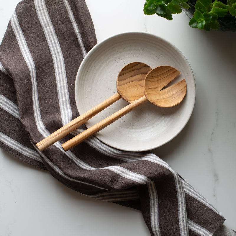 Linen Tea Towel | Brown Stripe