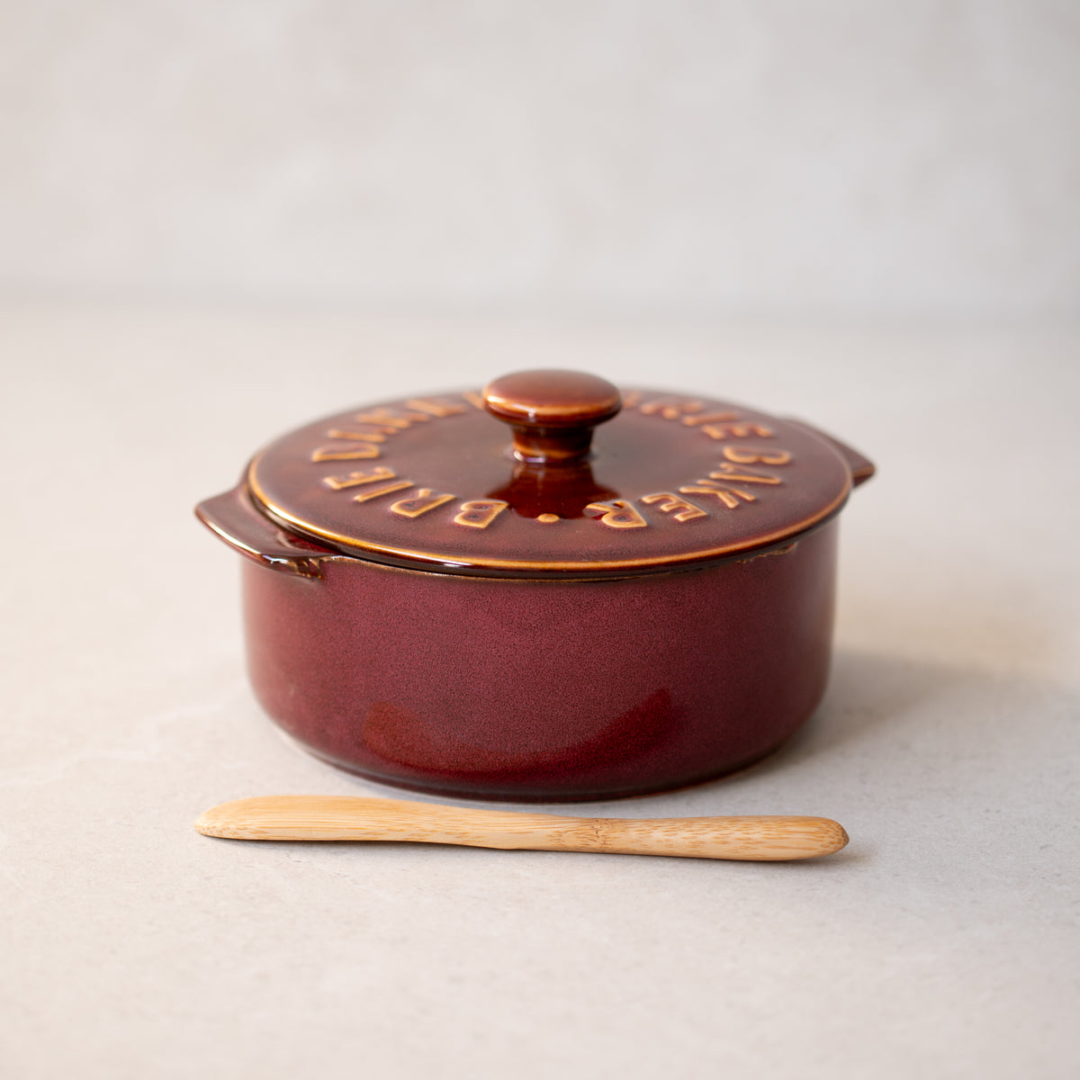 Ceramic Brie Baker | Burgundy