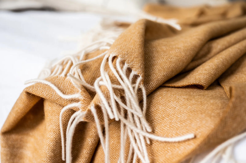 Cashmere Merino Blanket | Camel