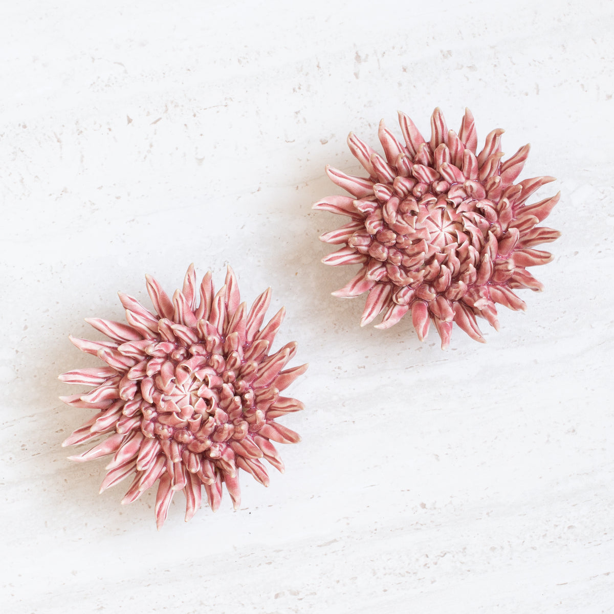 Ceramic Flowers | Chrysanthemum | Blush | Set/2
