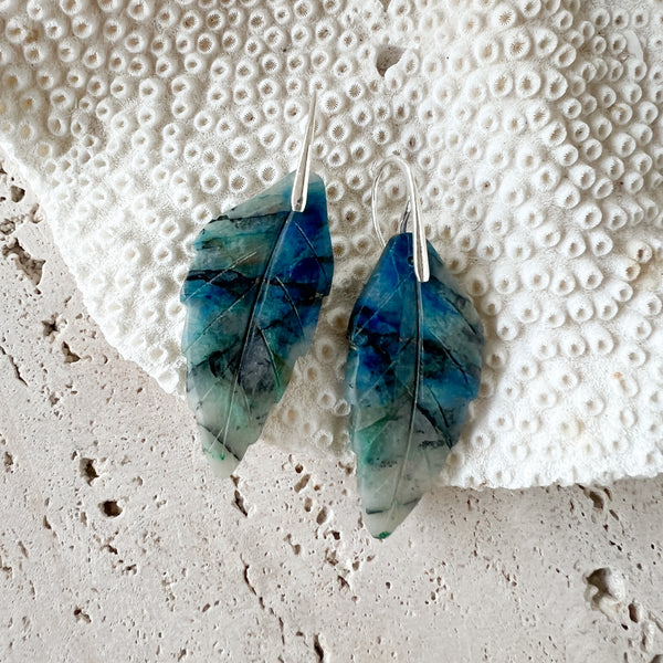 Natural Stone Earrings | Chrysocolla [B]