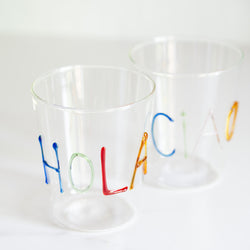 Hola + Ciao Glass Tumblers | Set of 2