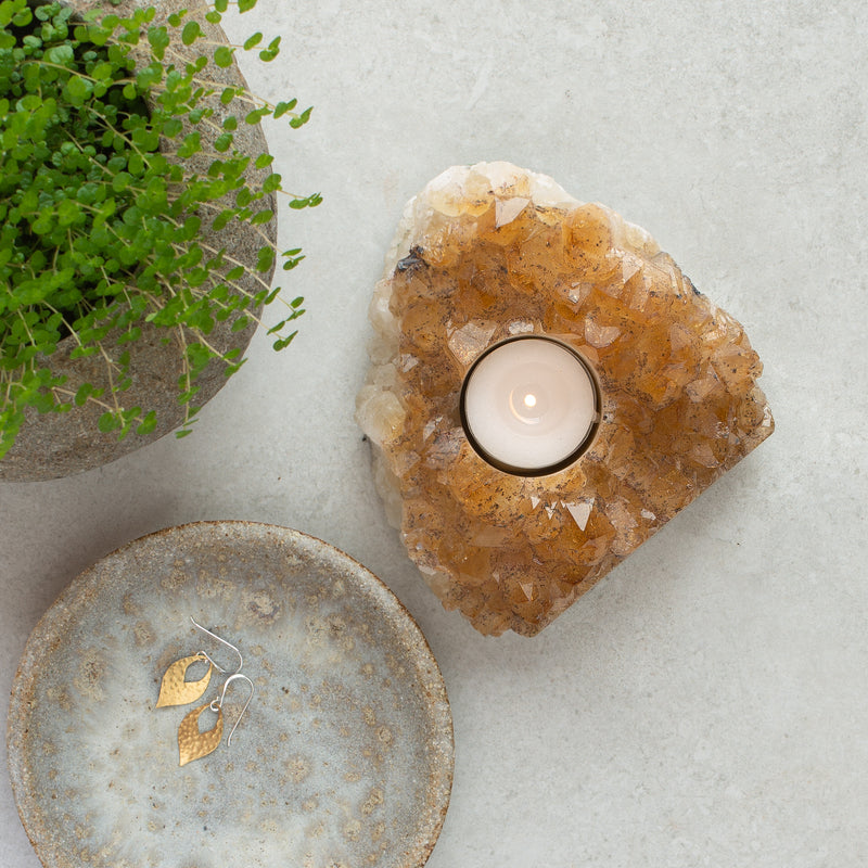 Citrine Tea Light Candle Holder