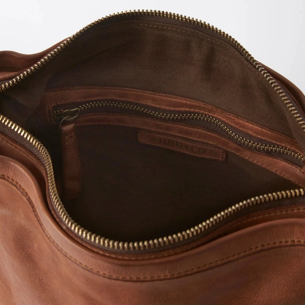 Juju & Co. | Classic  Leather Slouchy Bag | Cognac