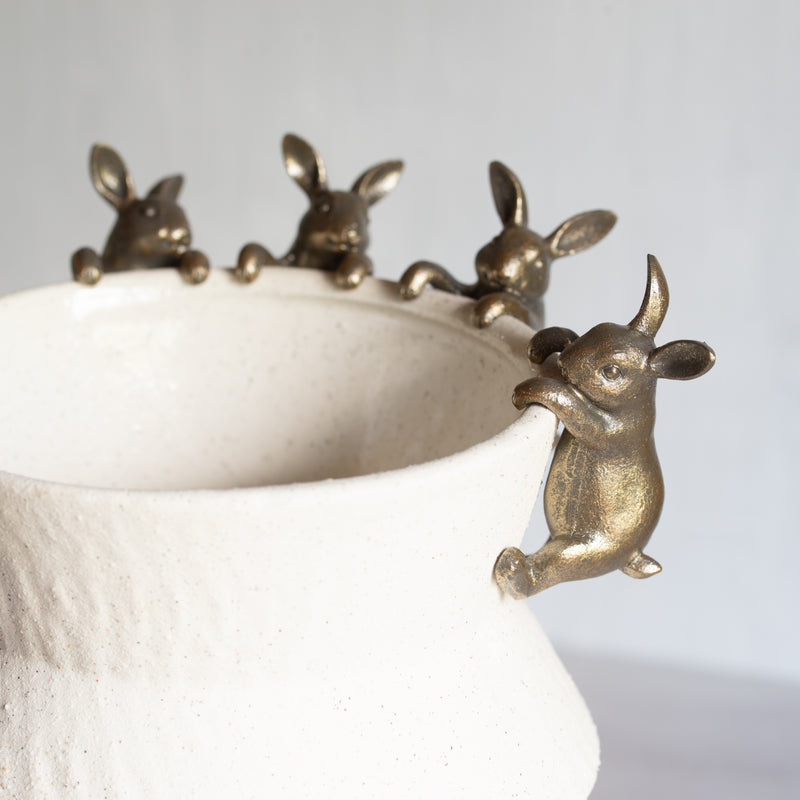 Little Climbing Bunny | Set of 4 | Antique Gold