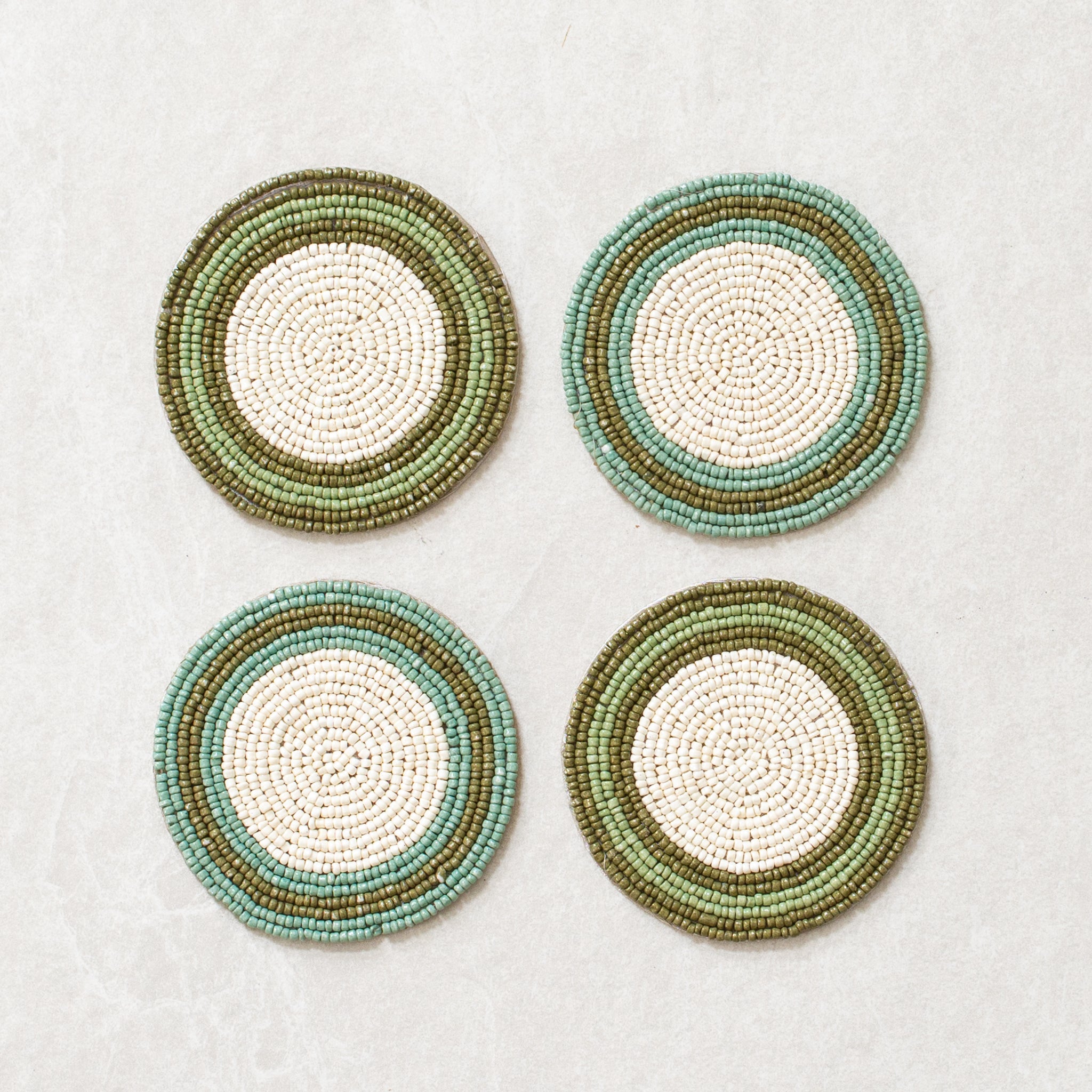Beaded Coaster | Set of 4 | Garnet