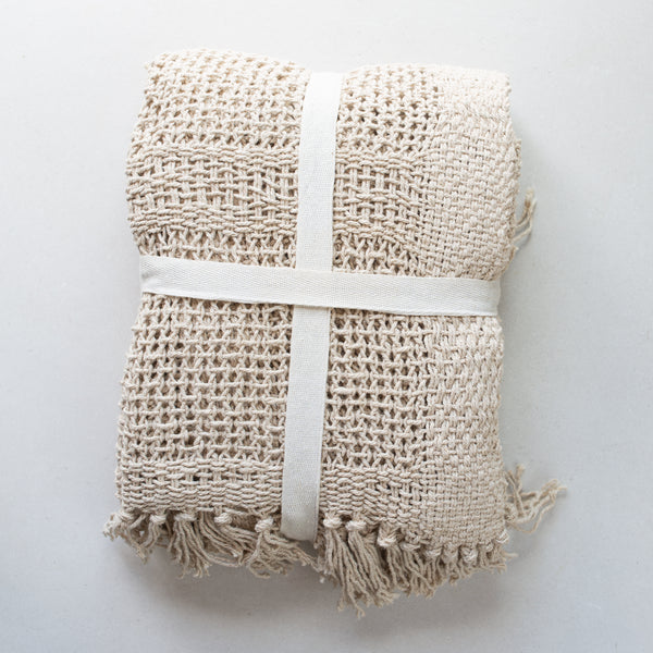 Britt Woven Cotton Throw | Natural