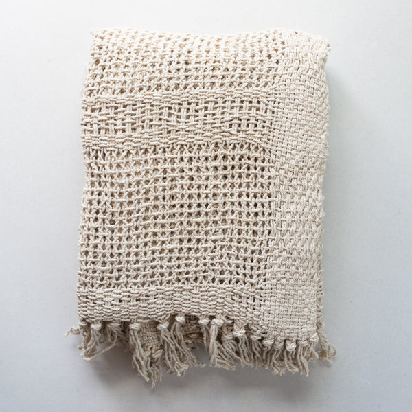 Britt Woven Cotton Throw | Natural