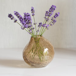 Crackle Glass Vase | Beige