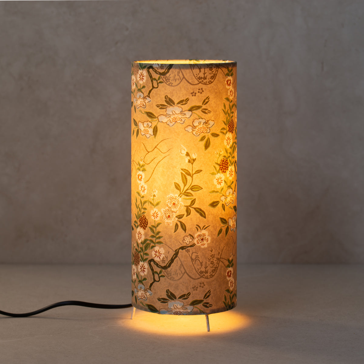 Handmade Paper Table Lamp | Natural Floral