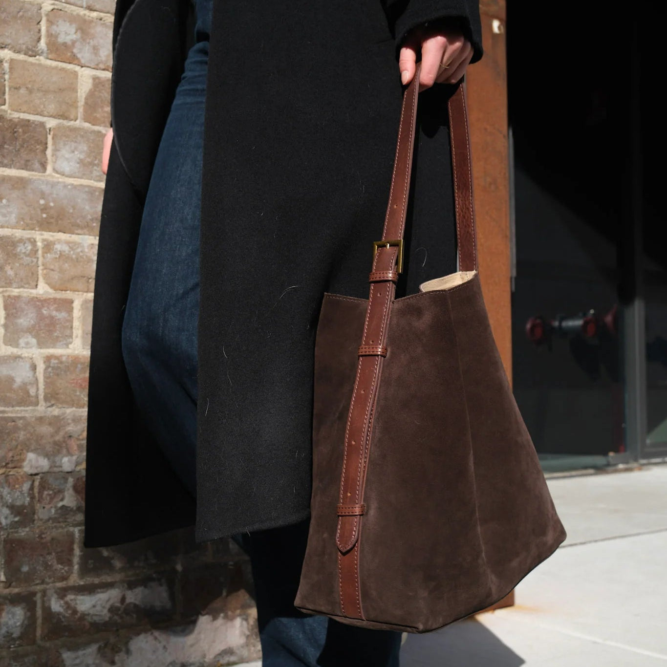 Juju & Co. | Suede Cabas Tote | Chocolate