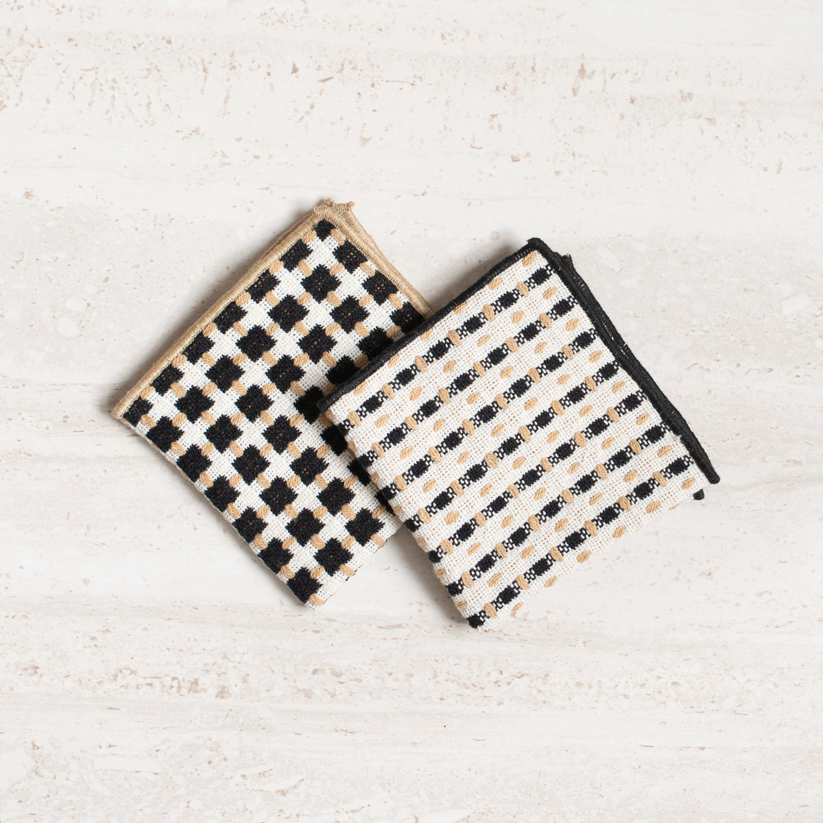 Check Dishcloths | Black | Set of 2