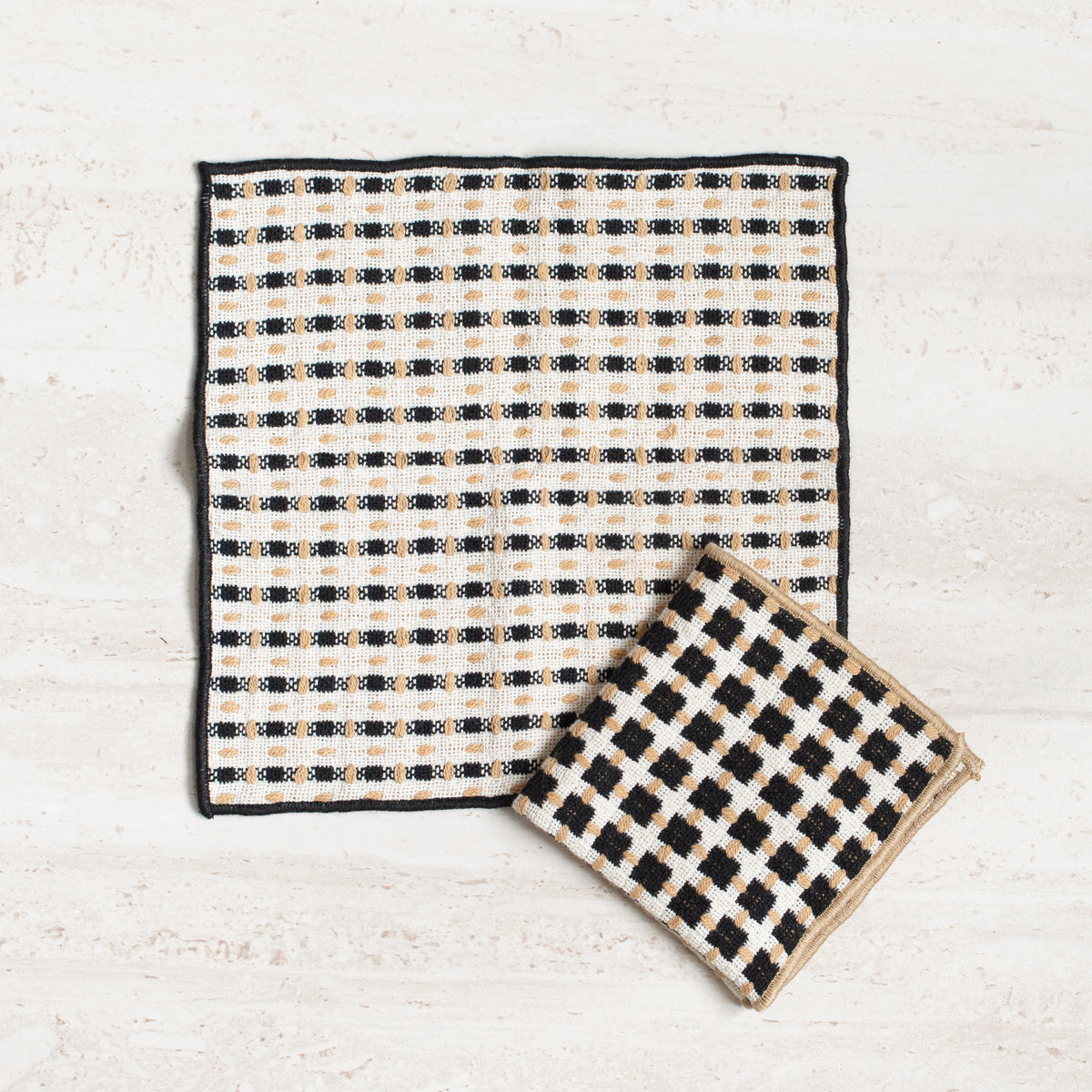 Check Dishcloths | Black | Set of 2