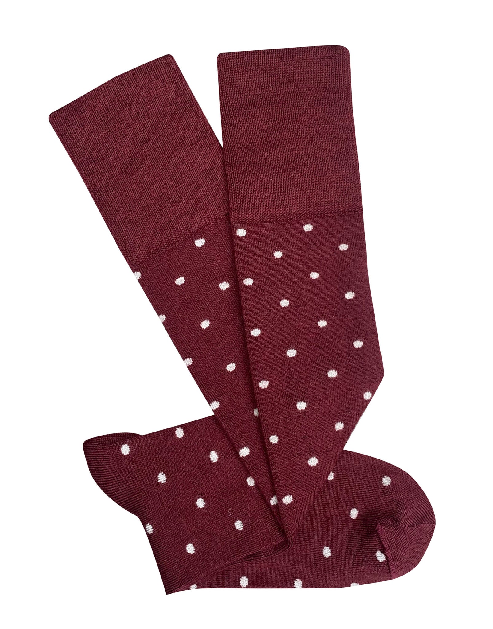 Dotty Wool Socks | Burgundy | OS