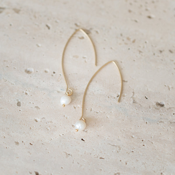 Pearl Gold Drop Earrings