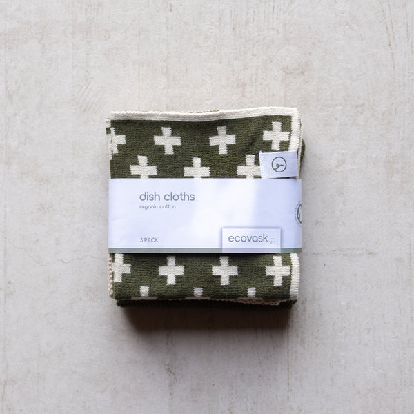 Mixed Dish Cloths | 3 Pk | Olive