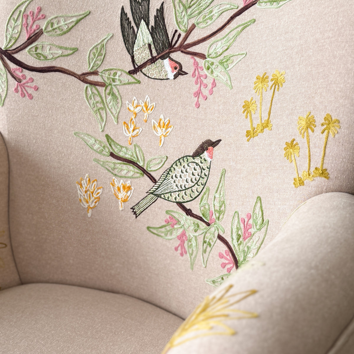 Embroidered Chair + Stool | Joli Jardin