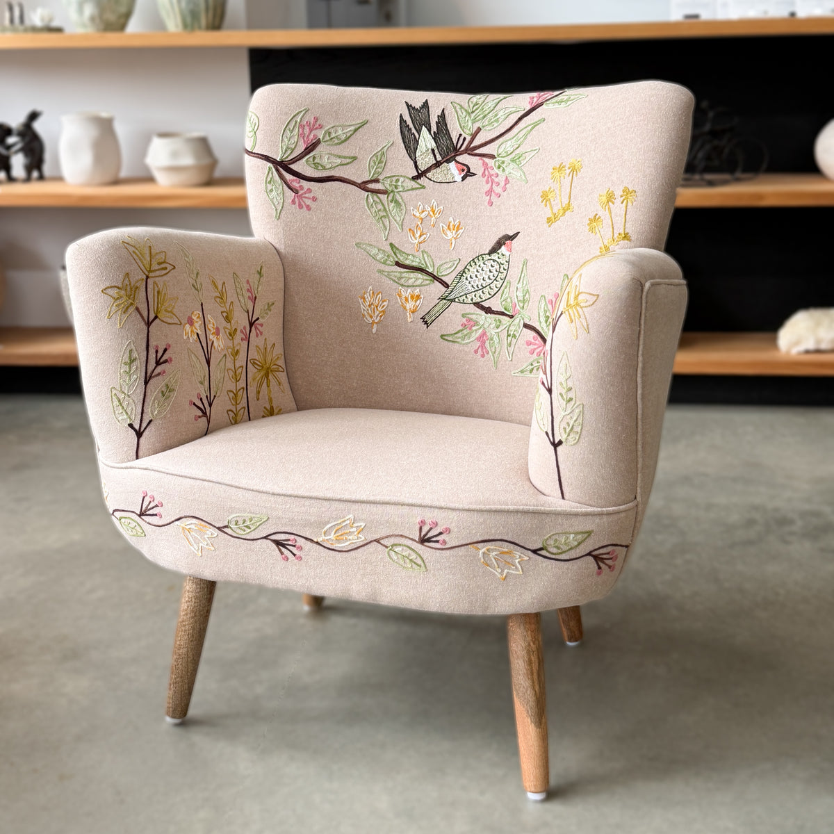 Embroidered Chair + Stool | Joli Jardin