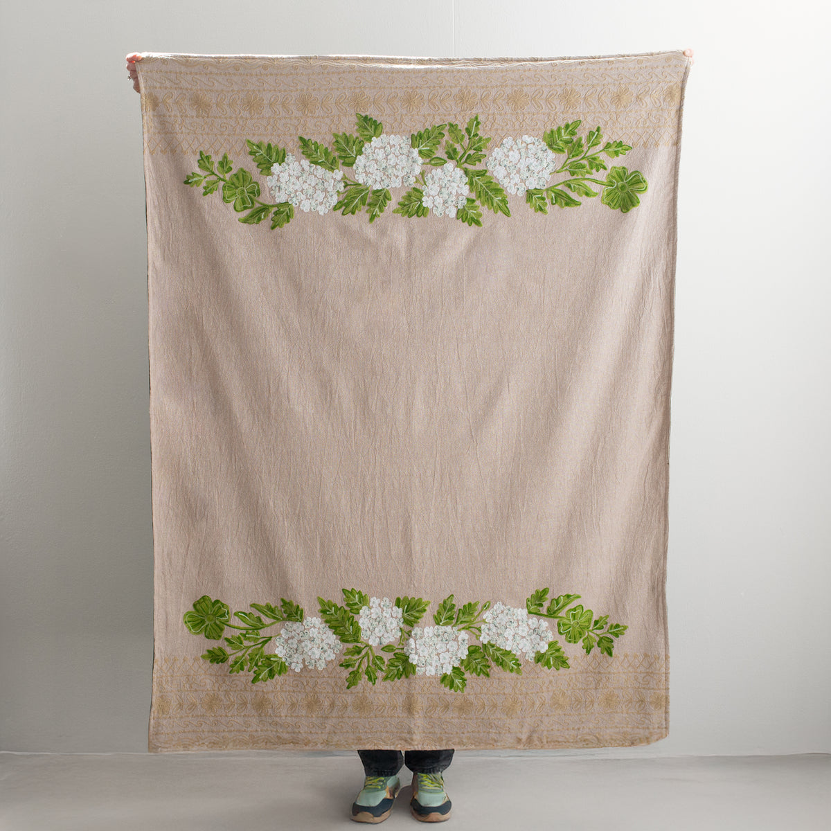 Embroidered Throw | Hydrangea