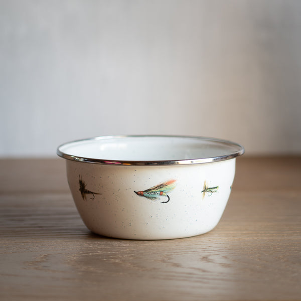Enamel Bowl with Lid | Fly Fishing