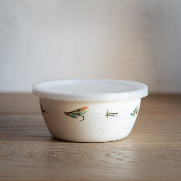 Enamel Bowl with Lid | Fly Fishing