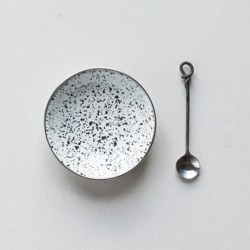 Bundle | Enamel Splatter Tapas Dish + Condiment Spoon | Black