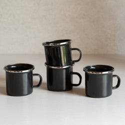 Enamel Espresso Mug | Set of 4 | Black