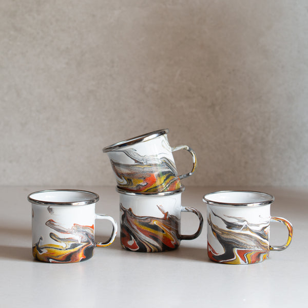 Enamel Espresso Mug | Set of 4 | Marble