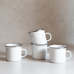 Enamel Espresso Mug | Set of 4 | White