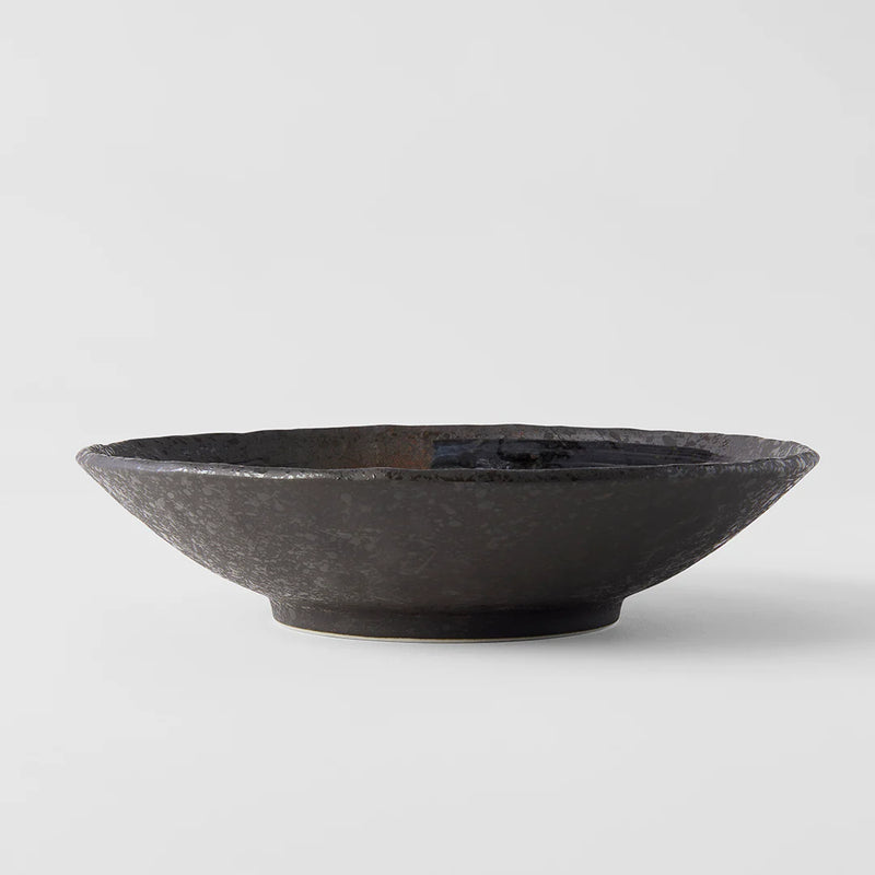 Japanese Ceramics | Black Brushstroke Shallow Bowl