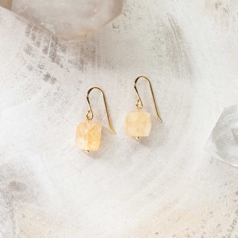 Earrings | Faceted Citrine