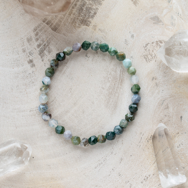 Faceted Stone Bracelet | Indian Agate