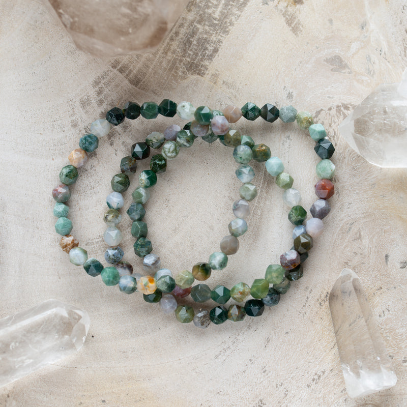 Faceted Stone Bracelet | Indian Agate