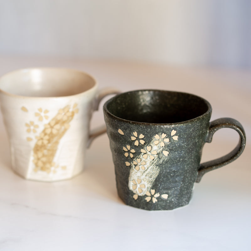 Japanese Ceramics | Set of 2 Mugs | Falling Blossom